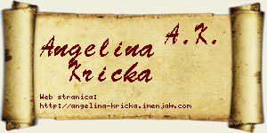 Angelina Krička vizit kartica